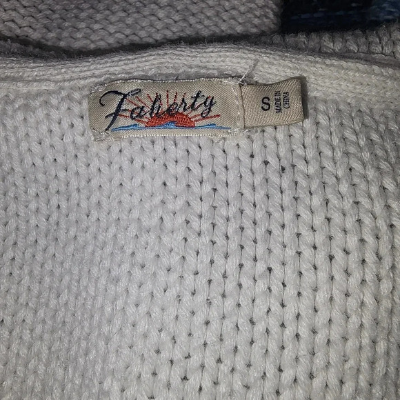 Faherty Blue And Gray Hooded Knit Sweater Size Small - Picture 4 of 6